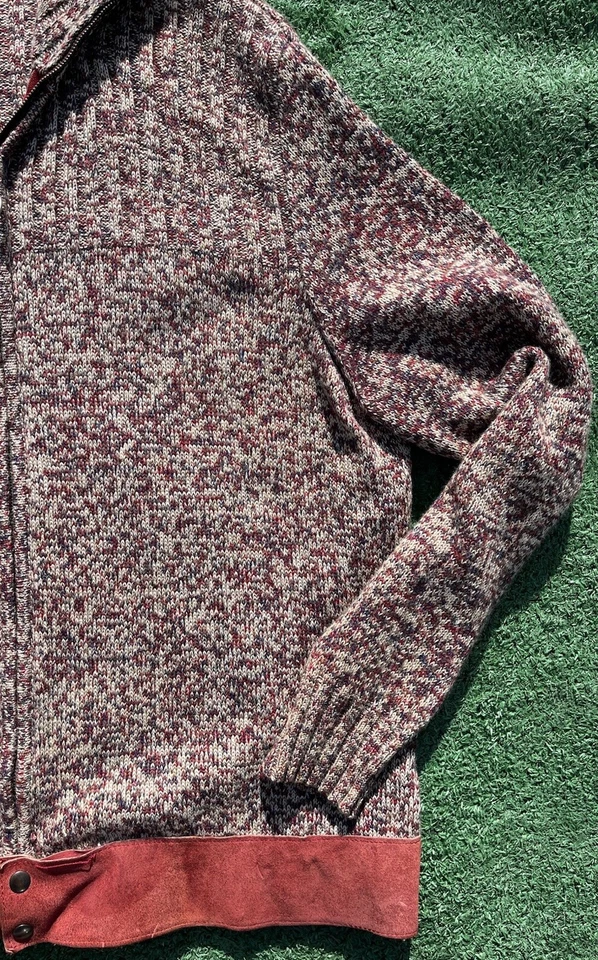True VTG 60s Oleg Cassini Made in Italy Knit Wool Ring Zipper Cardigan Sweater L - Image 4 of 4