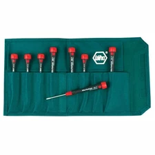 Wiha 26193 Slotted and Phillips Screwdriver Set w/ PicoFinish Handle 8 Piece