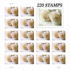 220 Forever Stamps WHITE ROSE 11 SHEETS Wedding Invitations RSVP
