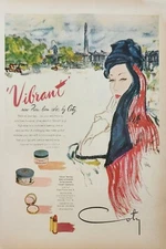1946 Coty makeup vintage ad Vibrant Paris born color
