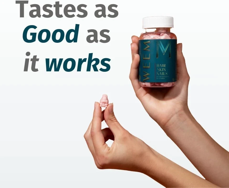 WEEM Hair Skin and Nails Gummies - Supports Healthy Hair - Vegan biotin Vitamins - Image 2 of 4