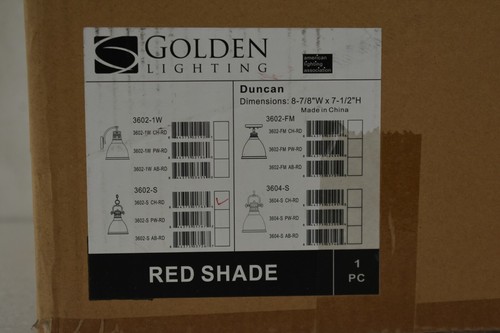 Golden Lighting 3602-S CH-RD Red Duncan Single Light 8-7/8" x 7-1/2" Pendant - Picture 6 of 6