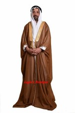 BROWN BISHT CLOAK ARAB DRESS THOBE SAUDI MENS ROBE EID