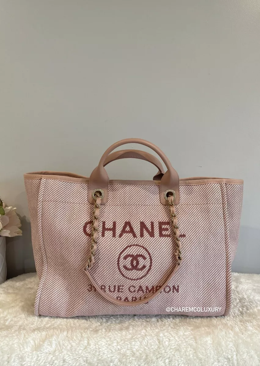1000 AUTH RARE CHANEL Pink Deauville Medium Large Tote