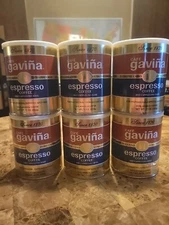 6x Cafe Gavina Espresso Roast Extra Fine Ground Coffee 100% Arabica 10-Ounce Can