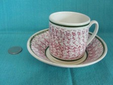 Antique Spongeware Coffee Can & Saucer Sponge Ware Cup & Saucer