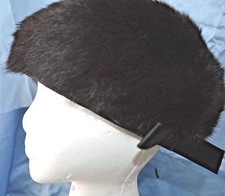 Vintage Hat DARK BROWN FUR W BOW