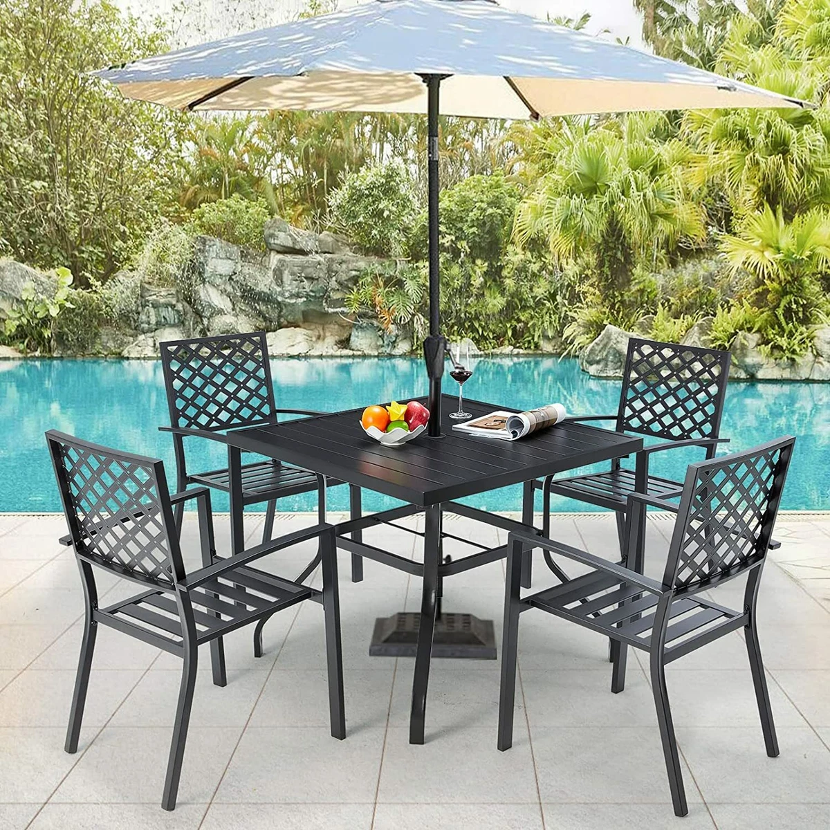 Outdoor dining 2024 sets with umbrella