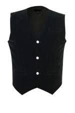 Men's Formal Suit Black Velvet Vest Fit for Business or Casual Dress Vest