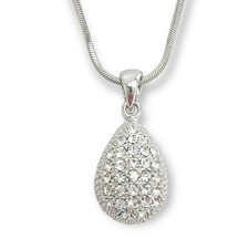 Drop Teardrop Made With Swarovski Crystal Love Necklace 18" Chain