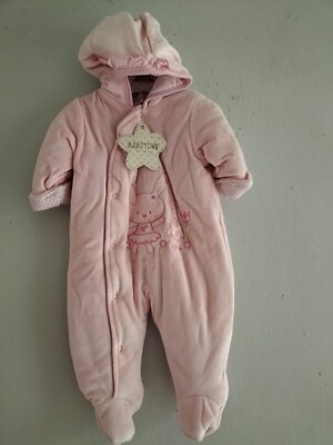 KINDERWAGENANZUG MÄDCHEN ROSA ALL-IN-ONE MANTEL ALTER 3-6 MONATE