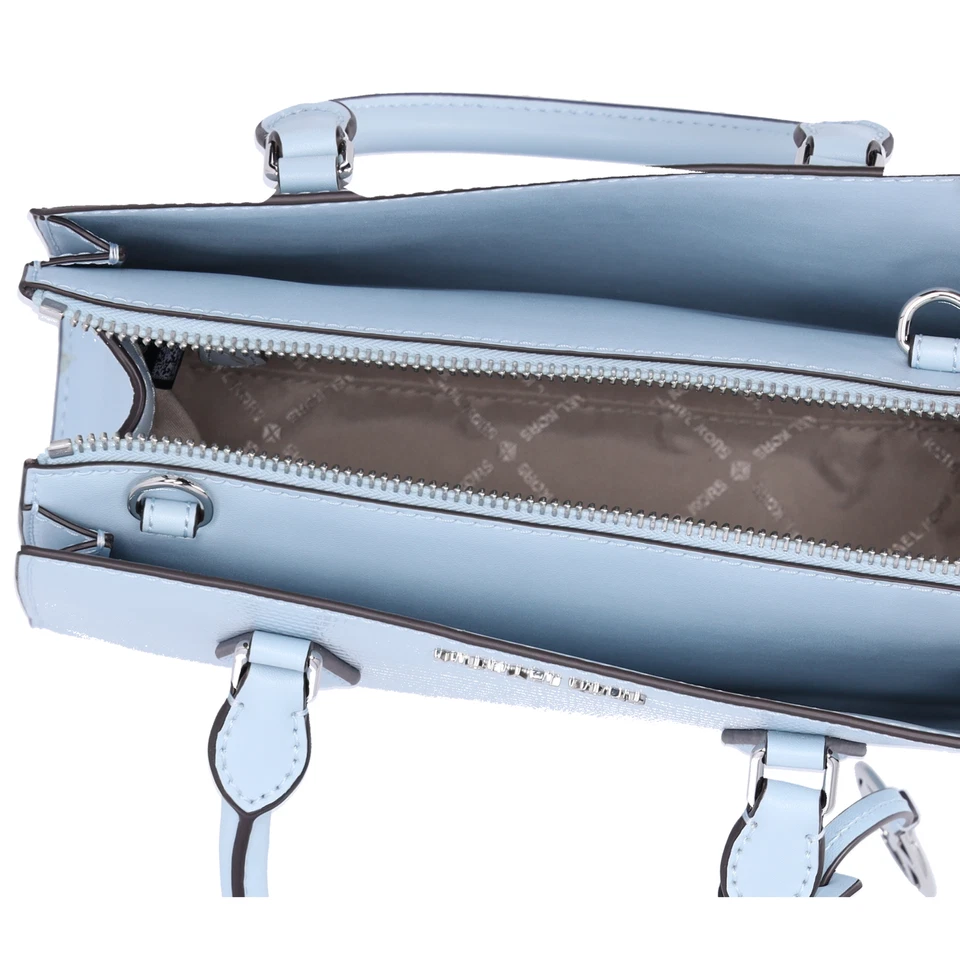 Michael Kors Sheila Small Faux Saffiano Leather Satchel Vista Blue - Image 4 of 4