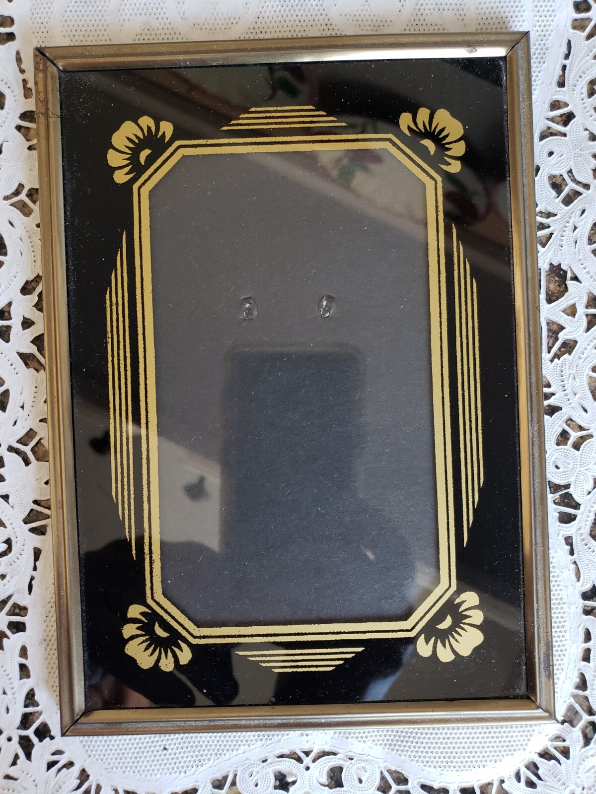 Vintage Art Deco Reverse Painted Picture Frame 5"x7" eBay