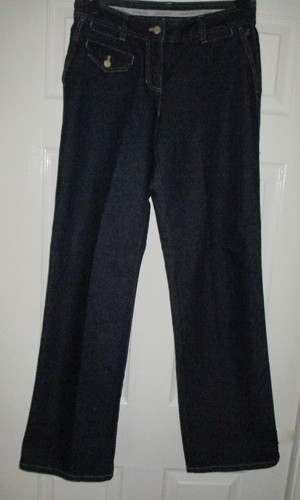 Jones Wear Jeans Women's Sz. 6 Studio Essentials Stretch Wide Leg Dark Blue - Picture 6 of 9