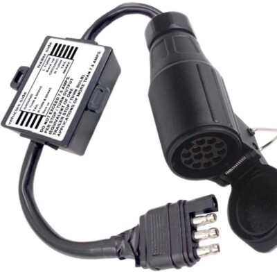 USA To European Trailer Light Converter 7 Way Flat Socket (US Vehicle) To 13-Pin Round Plug (EU Tra - Foto 11