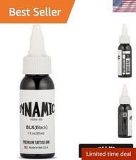 - Black Tattoo Ink, Long Lasting Vivid Color, Sterilized, , Since 1990 1 oz B...