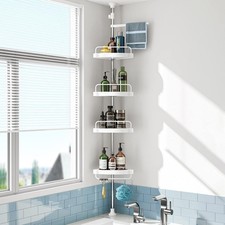 Corner Shower Caddy Tension Pole: Adjustable Stainless Steel Shower Organizer