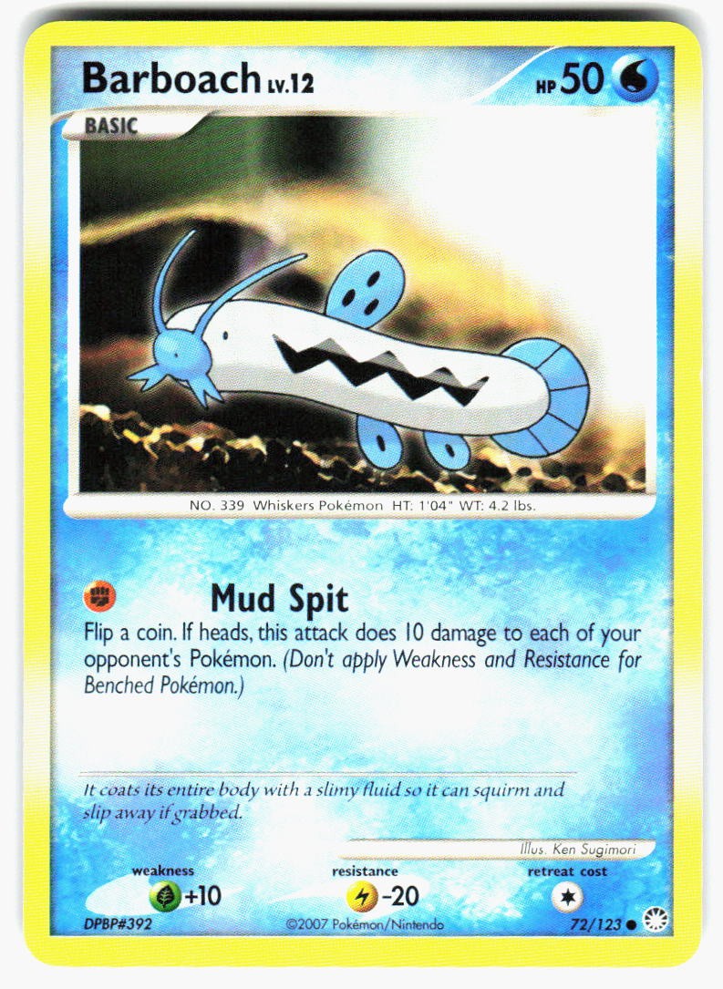 Barboach 72/123 Common Mysterious Treasures Pokemon Lightly Played