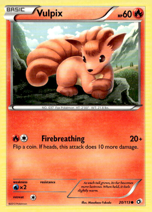 Vulpix 20/113 Common Regular Legendary Treasures HP