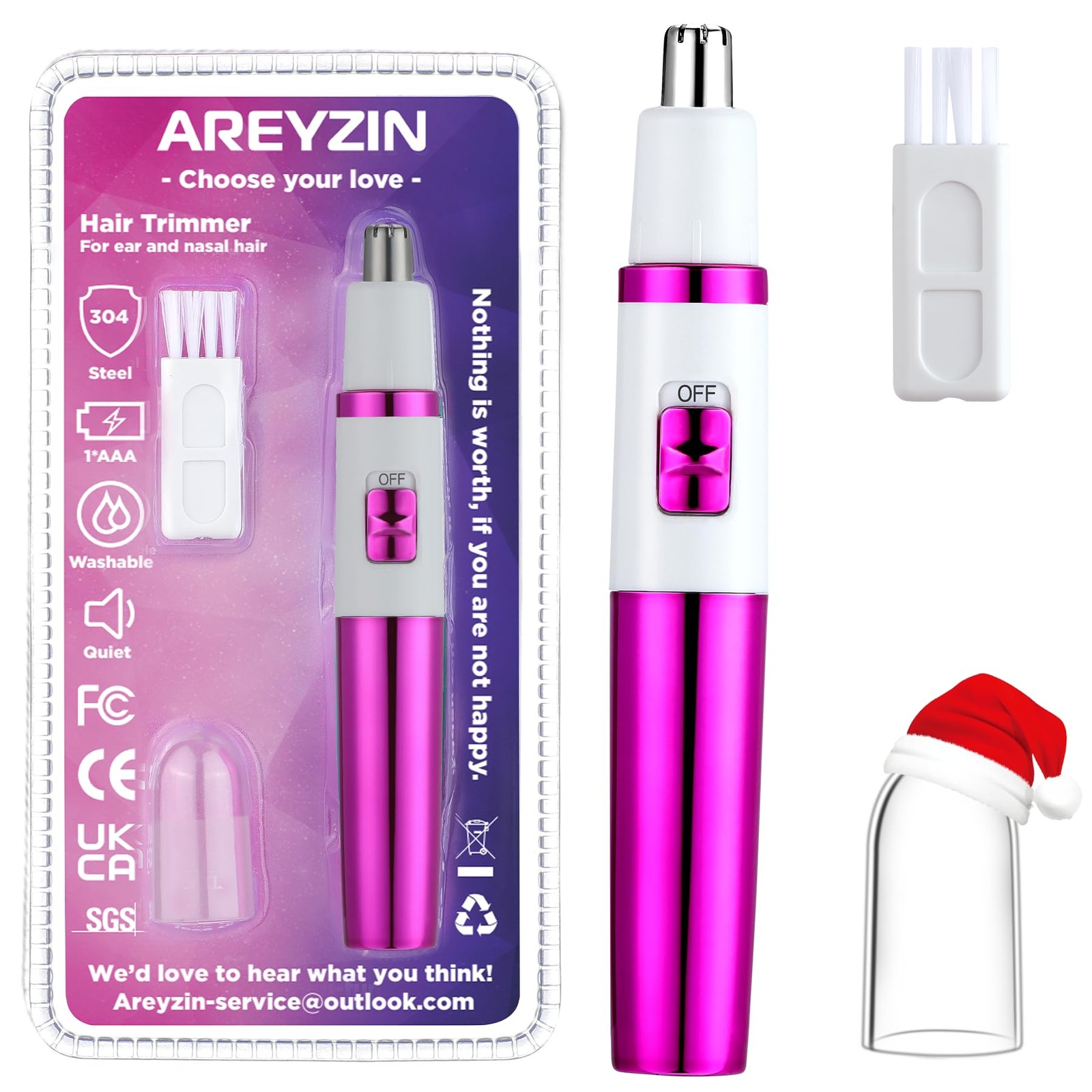 Ear and Nose Hair Trimmer for Women Clipper Professional Purple