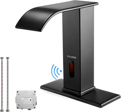 Touchless Bathroom Faucet, Automatic Sensor Waterfall Bathroom Tap, Modern Stain