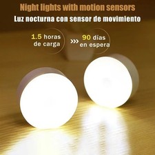 Rechargeable Motion Sensor Night Light Lamp LED Magnetic Cupboard Toilet Landing