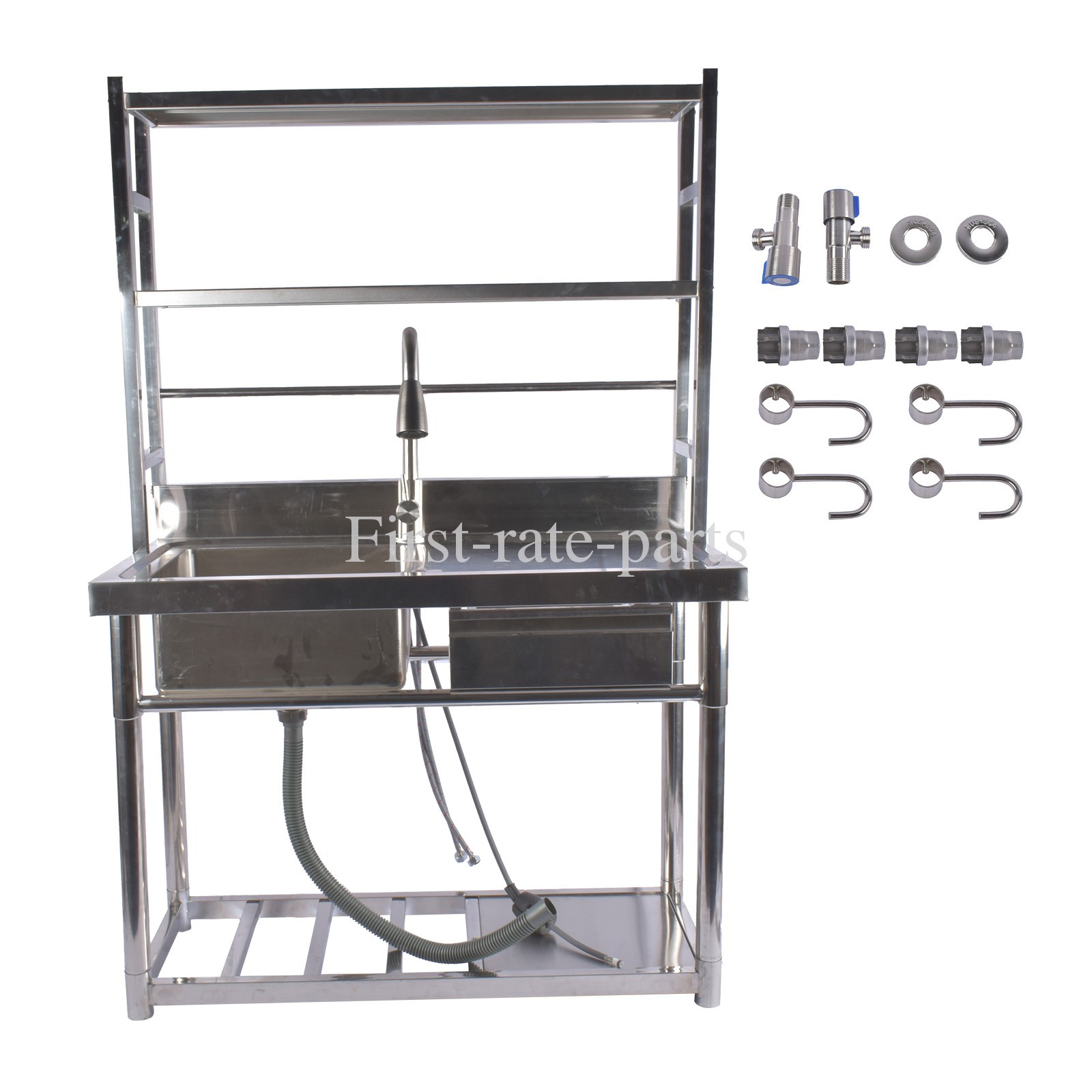 35.4 / 39.3in Commercial Sink Stainless Steel Sink Free Stan