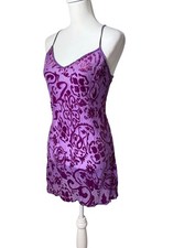 Victoria  s Secret Silk Burnout Slip Dress Purple Medium Vintage Y2K 2001