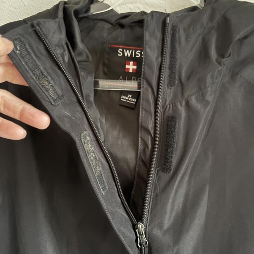 Swiss Tech | Men’s Lightweight Black Shell Jacket w/ Hood Pockets Size 2X - Bild 4 von 7