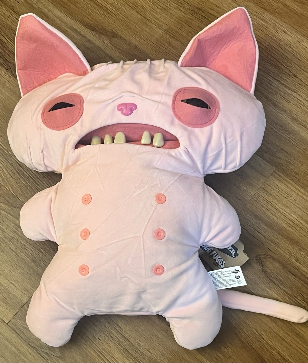 18” Fuggler Bigg Fugg Hairless Cat Pink Plush Toy Big Teeth Sphynx