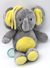 Carters Child of Mine Musical Elephant Plush Lovey Pull Toy Gray Yellow 62036