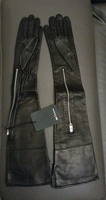 Neu mit Etikett 500   Handschuhe Gloves Women Damen Leder schwarz Größe Lambskin 7 EU