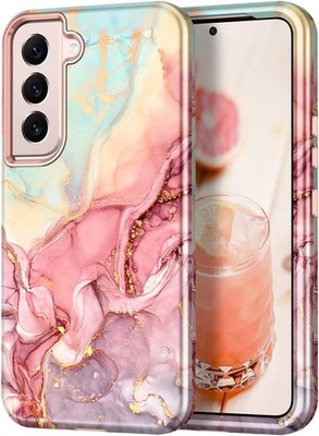 Samsung Galaxy S22+/S22 Plus 5G Case, Marble Pattern Heavy Duty Shockproof Cover