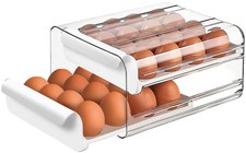 Fridge Organizers and Storage, Egg Organizer Container for Refrigerator Lar...