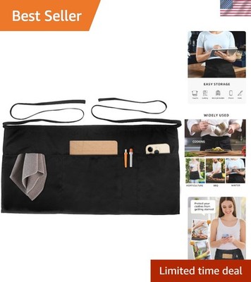 Professional 4-Pocket Waist Apron - 3 Pack/7 Pack, Durable for Busy Environments