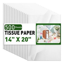 500 Sheets 20"x14" White Wrapping Tissue Paper Bulk for Gift Bags Void Fill