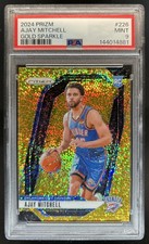 2024-25 Panini Prizm Ajay Mitchell RC Gold Sparkle Rookie #/24 Thunder PSA 9