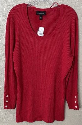 Lane Bryant Women s Plus Size Ribbed Red Sweater 2X 18/20