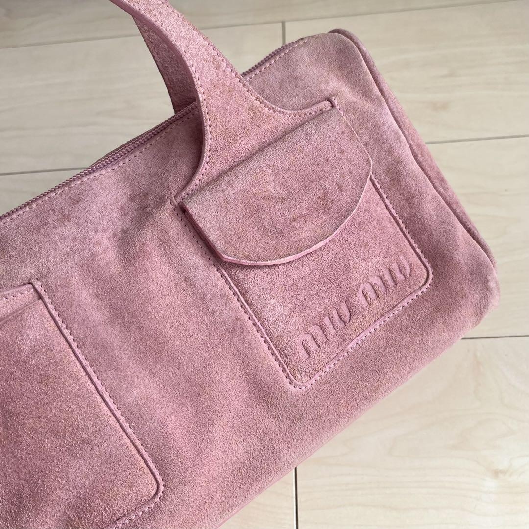 Miu Miu Archive Pink Suede Shoulder Bag Tote Vintage 00s Accessory