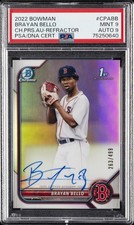 2022 BOWMAN CHROME PROSPECT AUTO REFRACTOR BRAYAN BELLO 263/499 PSA 9 AUTO 9