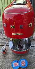 SMEG Lavazza Red Pod Coffee Machine, Removable Drip Tray, Water Tank, Capsules
