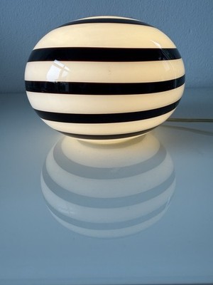Design Glas-Tischleuchte von ILU di Vetro, Modell Zebra - Schwarzer Wirbel 70er