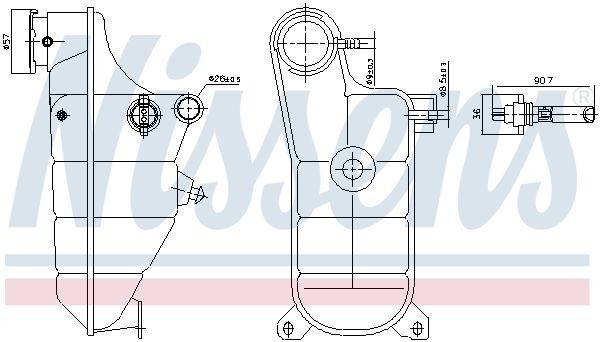 Vase d'expansion NISSENS 996364 pour restaurer le circuit liquide refroidissement OE 1245000649