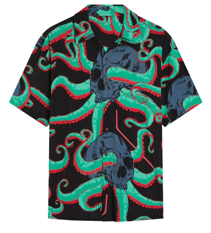 Men's Gothic Octopus Hawaiian Shirt Short Sleeve Button Up
Opens in a new window or tab