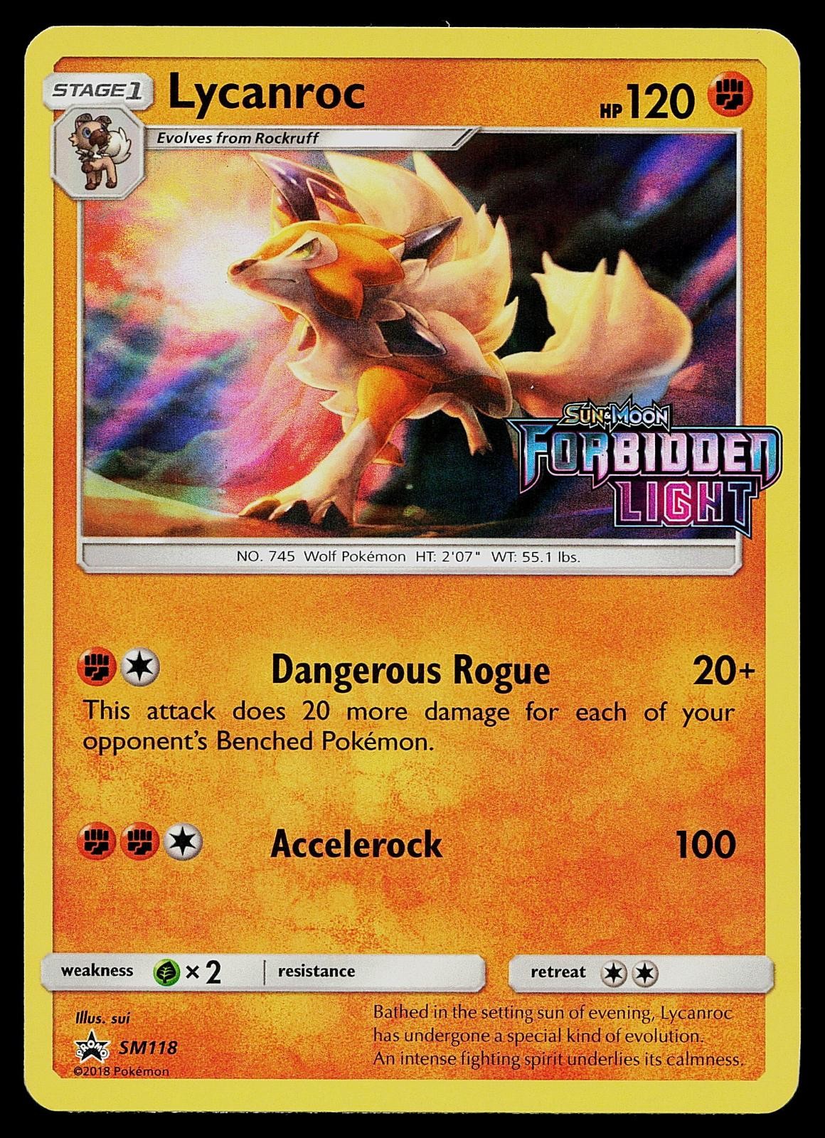Pokemon Card - Lycanroc - (Prerelease) Sun & Moon Promo SM118 Holo Promo