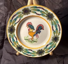 Two Decorative Plates for Wall Hanging Rooster & Grapes 7" & 8" Dia. Free S/H