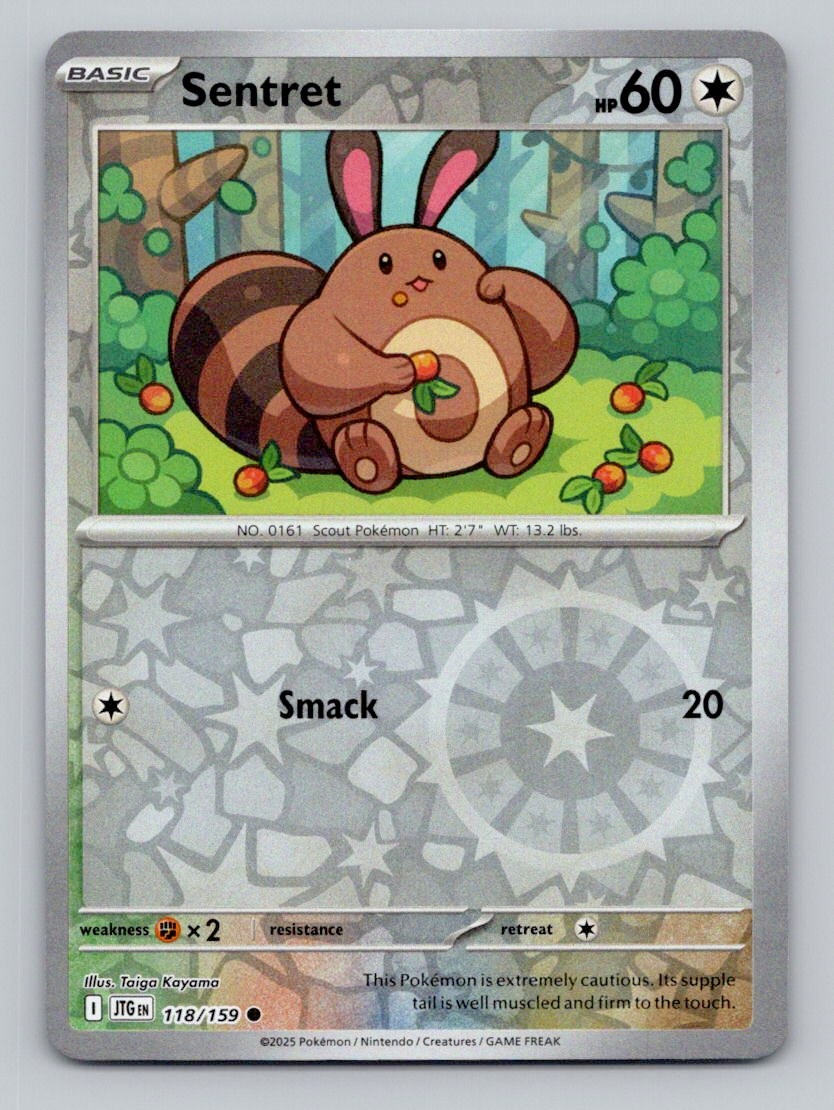 Sentret 118/159 Common Journey Together Pokemon Reverse Holo Near Mint