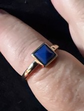 *AVON Ring Blue Stone Set in Silver tone Size...