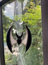 Bat Stained Glass Suncatcher, Handmade Stained Glass Window Hanging