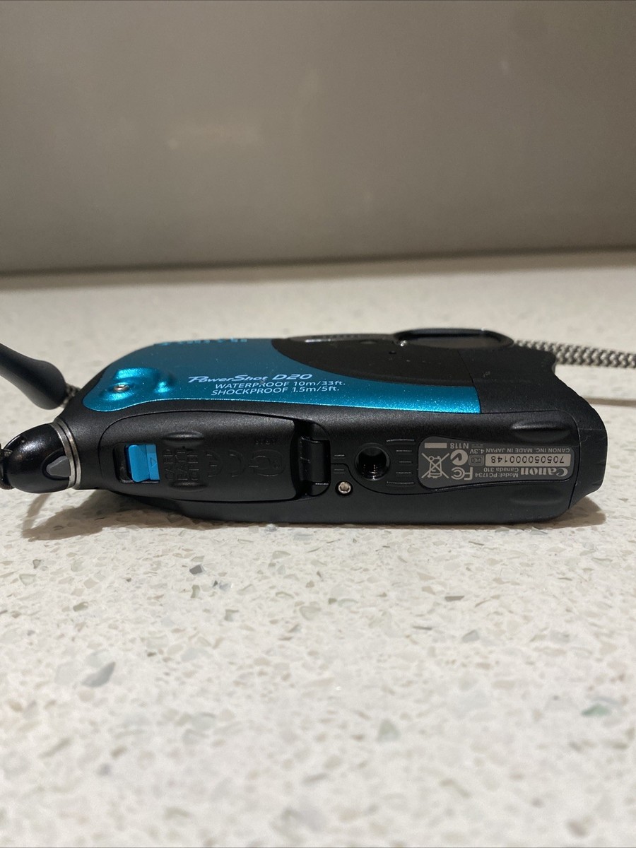Canon PowerShot D20 12.1MP Digital Camera With Battery - Blue, Pl